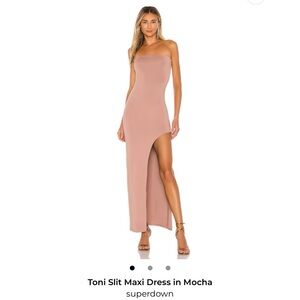 Superga Strapless Mocha Maxi Dress